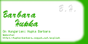 barbara hupka business card